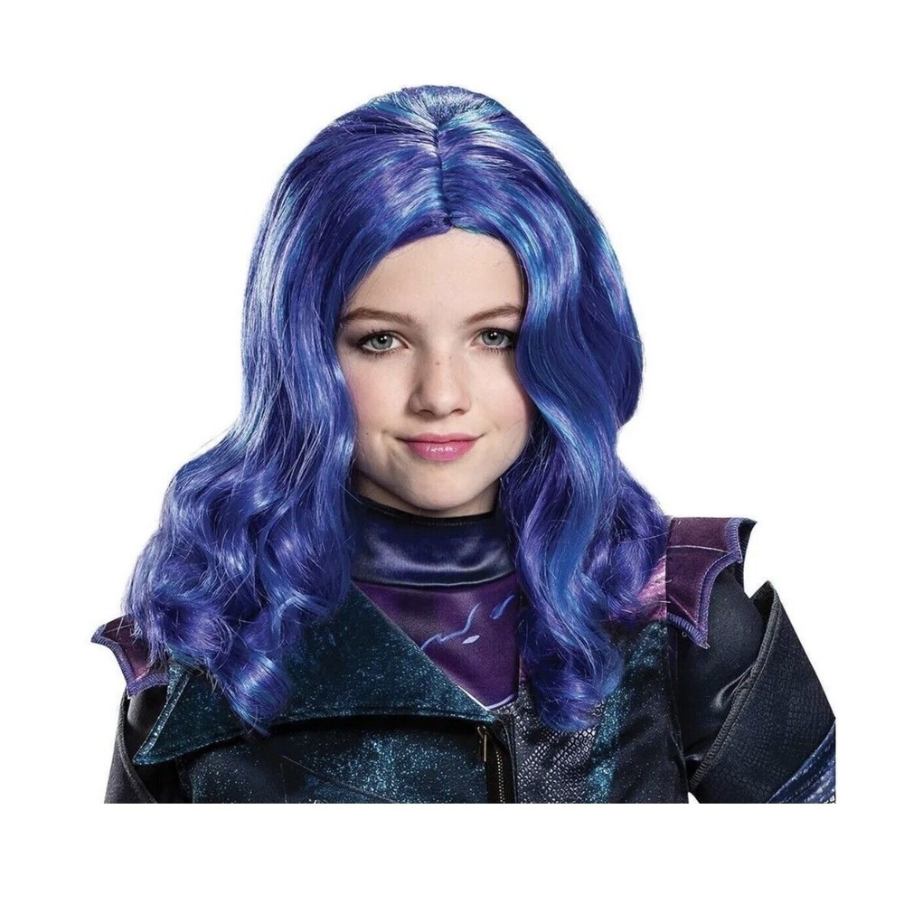 Disney Descendants 3 Girls Curly Mal Wig Halloween Costume Accessory‎ #6741 - Picture 1 of 5